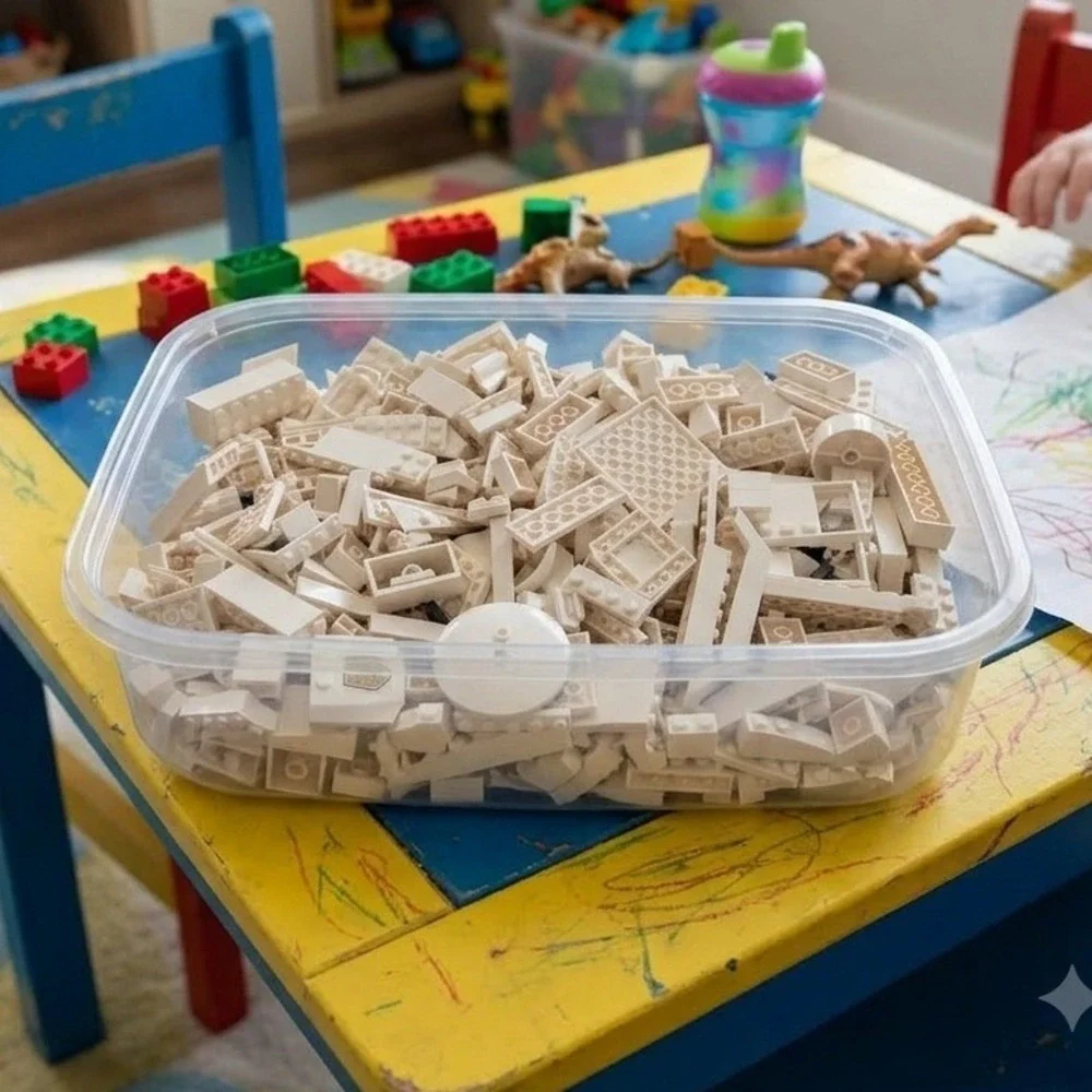 LEGO Bulk Lot 3lb 12.9oz White Bricks Plates Slopes Specialty Pieces MOC Mix